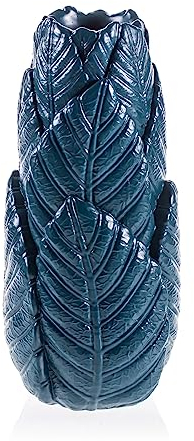 Youartme Deko Vase Dunkles Türkis 110 x 110 x 230 mm - Modern Vasen Deko Hohe - Aesthetic Flower Vase - Beton Dekovasen - Dekovase Hoch - Dekoration für Innenbereich