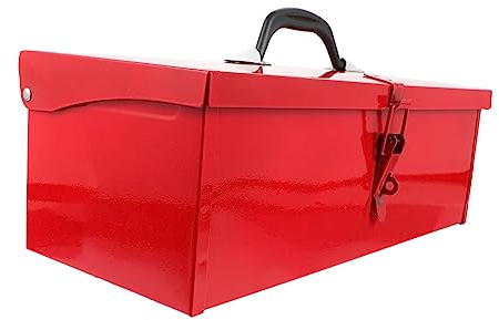 DOITOOL 1 X Blechkasten Blech-Werkzeugkasten Schwarze Aufbewahrungsbehälter Traktor-Werkzeugkasten Auto-Werkzeugkasten Reparatur-Werkzeugkasten
