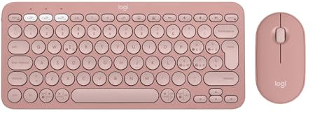 Logitech Pebble Combo Keys 2 K380s + Pebble Mouse 2 M350s, Rosa