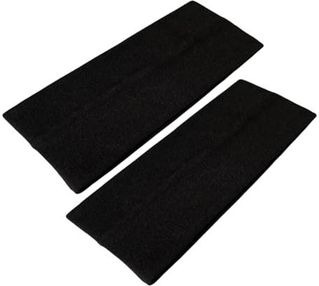 WESTEND CHOICE 9 cm Stirnbänder, 2 Stück, Unisex, weich, dehnbar, atmungsaktiv, weiches Baumwoll-Stirnband für Damen und Herren, für Übungen, Laufen, Yoga, Kopfband (Schwarz/Schwarz)