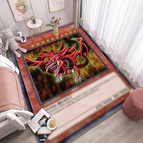 WSRXDMSN Anime Teppich für Yugioh - Jungenzimmer Dekoration Spiel Kinderteppich Schlafzimmer Ästhetischer Weicher Dekoteppich 100 x 150 cm (1)