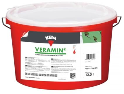 Keim Veramin Silikatfarbe Fassadenfarbe altweiß 9870 Größe 5 Liter
