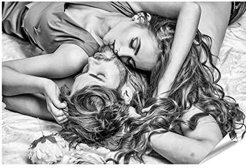 islandburner Prime Bild Poster Sexy Paar Liebespaar Liebe Jung Schön Schwarz Weiß Premium Bilder Fotodruck