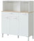 habeig Küchenschrank, Singleküche, Küchenregal, Küchenzeile, Schrank, Mehrzweckschrank, matt, weiß, Küche, (126x108x40cm - 9930A)