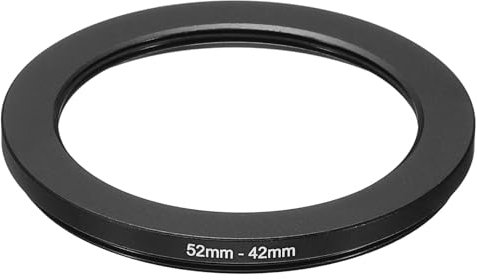 PATIKIL 52mm-42mm Metal Step Down Ring, Camera Lens Filter Adapter Ring Aluminum Filter Adapter Ring for Camera Lenses Hood, Black