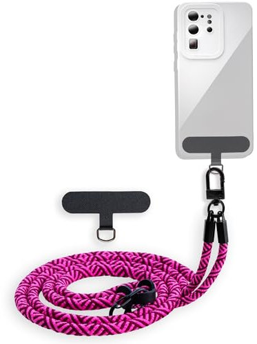 Cadorabo Handykette kompatibel mit BlackBerry Q5 in PINK - Necklace Hülle mit Verstellbaren Band Kordel zum Umhängen