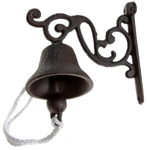 Sosoport Rustic Style Wall Hanging Doorbell Vintage Welcome Sign for Home Decor Manually Shaking Design for Gardens Classrooms and Shops