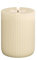 ReWu Deluxe Homeart Shape Gerillte LED Kerzen, Fernbedienbar, Timer, 400h Batterielaufzeit, Sicher & Rauchfrei 8 x 10 cm Creme