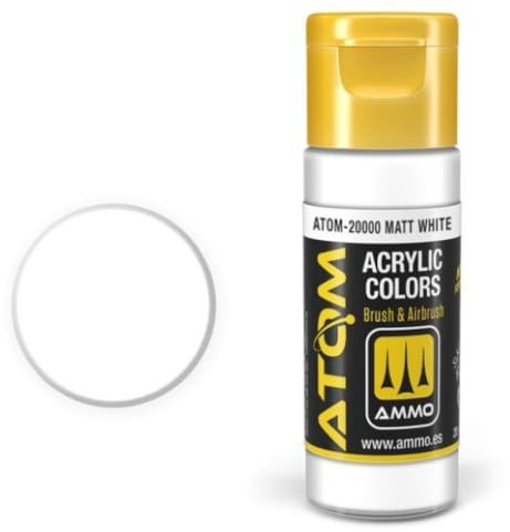 AMMO by Mig Atom Paint: Matt White Acrylic Paint 20ml Bottle
