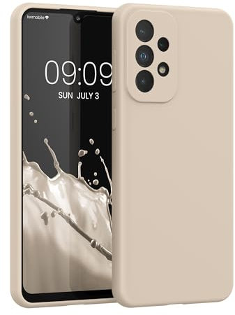 kwmobile Hülle kompatibel mit Samsung Galaxy A33 5G Hülle - Silikon Handy Case - Handyhülle weiche Oberfläche - kabelloses Laden - Creme