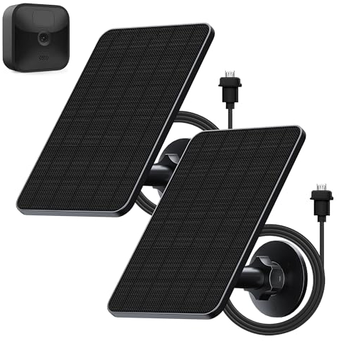 2 Pack Solarpanel für Blink Kamera Outdoor,4W Blink Kamera Solarpanel Kompatibel mit Blink Outdoor,Blink XT2/XT Kamera&SimpliSafe Kamera(Nicht enthalten),IP65 Blink Outdoor(3rd Gen) mit Gummistecker