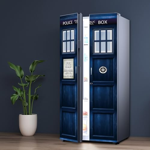 Adesivo in vinile con stampa di Dr Who The Tardis, per decorare la casa, la porta del frigorifero, 88 x 200 cm