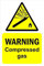 Warning, compressed gas sign - 3mm Aluminium sign (600mm x 400mm)