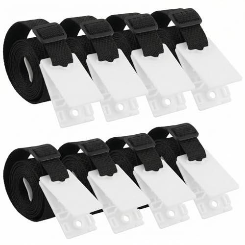QWORK® 8 Stück Haltebänder und Klammern, Ersatzteil Zubehör für Poolaufrollsystem, für Poolabdeckungen