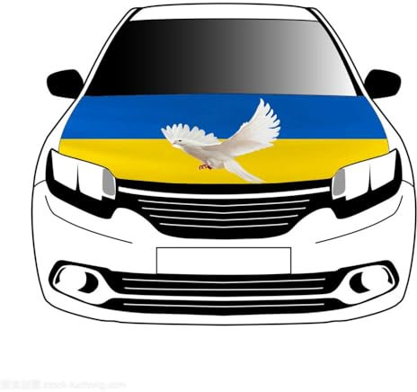 Modische Motorhaubenabdeckung Mit Ukrainischer Flagge – Flagge Für Die Motorhaube Des Autos Mit Friedenstauben-Muster, Superelastische, Waschbare, Uv-Beständige Motorabdeckung Für Outdoor-Re