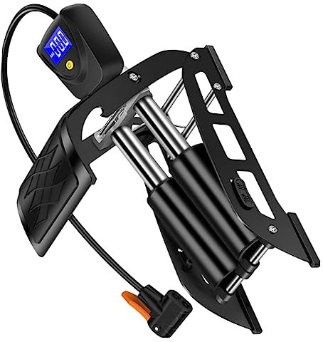 Anneome Kleiner Luftpumpe Tragbar und Kraftsparend Elektrische aus Kohlenstoffstahl mit Digitalanzeige für Motorrad und Yogabälle