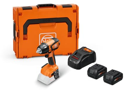 FEIN SET Chiave Battente a Batteria, ASCD18-300W2 AS 18V, Motore Brushless, Coppia fino 290 Nm, Regolazione coppia su 6 Livelli, Viti metriche fino M18, 2 batterie 18V 5Ah e Caricabatteria