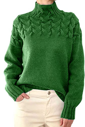 Pullover Damen Winter Strickpullover Langarm Strickpullover Lässiges Stricken Pulli Winter Sweatshirt Oberteile Rollkragenpullover Damen Strick Winter Rollkragenpullover Strickpullover