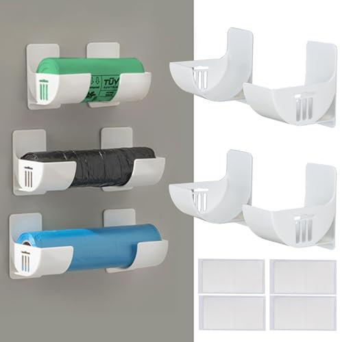 Boîte Rangement Papier Alu 4 Pièces Porte Adhésif Étagère Murale Boîte de rangement pour portes de placard de cuisine Pour porte de placard Porte de garde manger Fixation murale Papier sulfurisé blanc