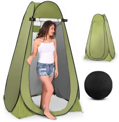 120cmx120cmx190cm Toilettenzelt, Duschzelt Pop Up Umkleidezelt Privatsphäre Toilette Umkleidekabine Lagerzelt Mobile Outdoor WC Zelt für Camping & Beach, mit Tragetasche (UV 50+)