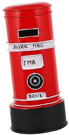 UPKOCH 1 PC Piggy Bank Decoration Figurine Money Bank Piggy Bank Home Decoration Coin Jar Piggy Bank Toy Animal Piggy Bank Toy Container Toy Mailbox Kid Piggy Bank Iron Red