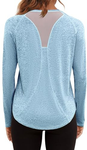 Gyabnw Laufshirt Damen Langarm Sportshirt Locker Sport Shirt Funktionsshirt Wandershirt Oberteile Yoga