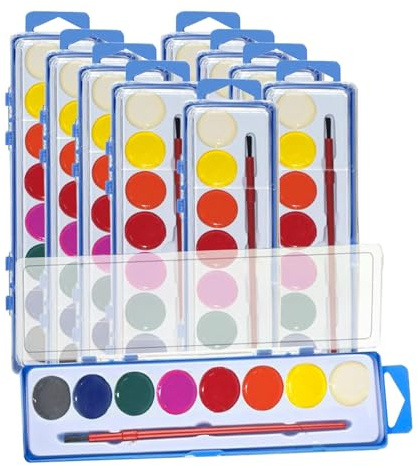 Aquarellfarben-Set, Wasserfarben für Erwachsene, Wasserfarben in Herzform, 10 x | Waschbare Aquarellfarbe mit Pinsel, Aquarellmalbuch, Kit D