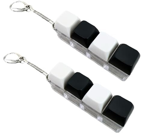 2PCS Keyboard Fidget Toy, Fidget Keyboard, Fidget Keyboard, 4 Button Fidget Keyboard Keychain Stress Relief Toys ,Multi-Functional Keychain Fidget, Funny Finger Keyboard Keychain Fidget Toys Without L