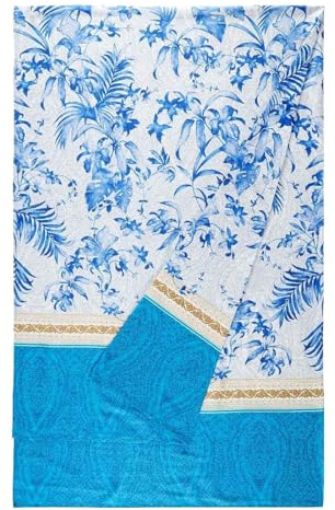 Bassetti IBISCUS Tattoo Foulard aus 100% Baumwolle in der Farbe Perla G1, Maße: 180x270 cm - 9330038 Blau B1, Maße: 180x270 cm - 9332289