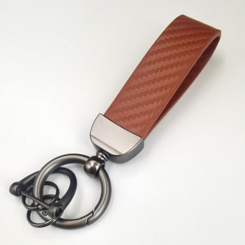 YannnnV12 Auto-Schlüsselanhänger Für Audi S4 S5,Auto Schlüssel Kette Leder Mode Männer Frauen Geschenke Schlüssel Ring Auto Zubehör,A/Brown