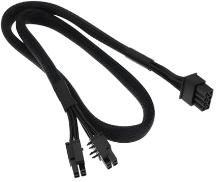 Create idea Modulares Stromkabel, 8-poliges Netzteil auf Dual-4+4-poliges CPU-Stromkabel, kompatibel mit Asus Rog Thor, 70 cm