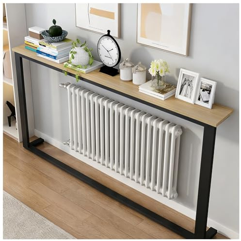 exproyzk Console, Table Étroite pour Radiateur, Étagère Longue pour Dos De Canapé, Étagère en Bois À Placer Derrière Le Canapé, Table D'appoint pour Entrée Ou Chevet(Wooden,120X20X80CM)