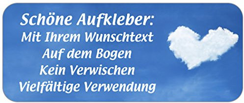 Adress-Etiketten - Adress-Aufkleber Wolke 7 mit Ihrem Wunschtext, 160 Stück, ca. 56 x 23 mm, für 1 bis 5 Zeilen Text