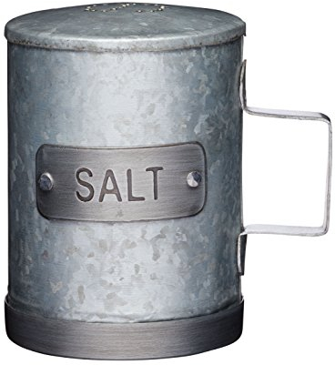KitchenCraft Salina da cucina industriale in acciaio zincato in stile vintage, 9 x 7 x 10 cm (3,5 x 3 x 4), metallizzata