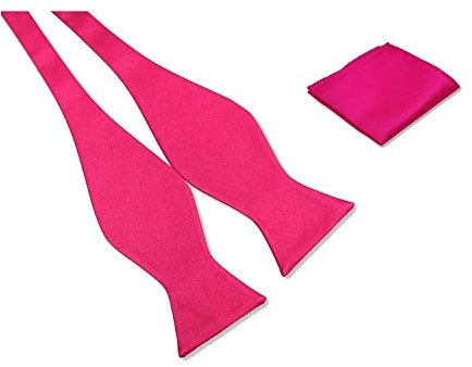 LABEL-CRAVATE Noeud-papillon à nouer fuchsia pour homme, rose-fushia et pochette costume
