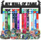 WEBIN My Wall of Fame Medaillen Aufhänger Halter Display Rack,Schwarz Super Hart Stahl Metall,Wandmontage Über 50 Medaillen