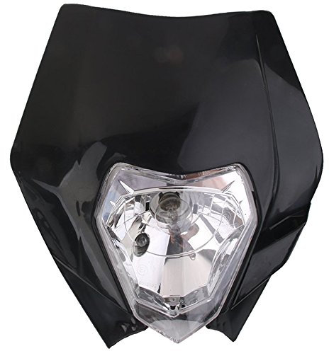 Growment Tete de Fourche Plaque Phare de Moto Enduro Universel pour - Noir