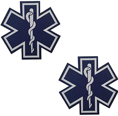 EMT EMS Rettungssanitäter mit reflektierendem Stoff, bestickt, mit Klettverschluss-Rückseite, für Kleidung, 7,9 cm, 2 Stück