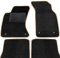 moto-MOLTICO Fußmatten Auto - Velours Autoteppiche passend für Audi 80 Cabrio (1988-1994) - 4-teiliges Set - Schwarze Automatten mit Beigen Ziernähten
