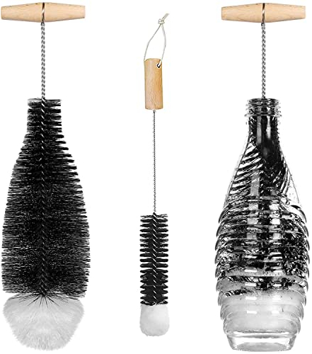 CAM2 Brosse de nettoyage en éponge, de qualité supérieure, non marquante, pour bouteille en verre de 0,6 l, bouteille de nourriture pour bébé, bouteille de soda, bouteille en cristal, bouteille de