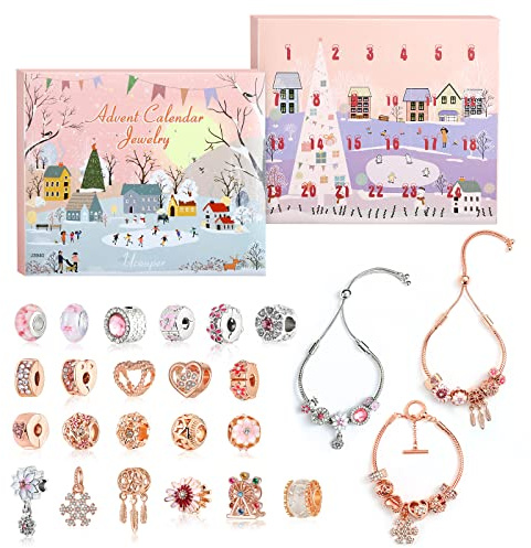 Ucouper Adventskalender Mädchen 2022 Perlen für Armbänder 3 Armbänder Adventskalender DIY Mädchen Schmuck Perlen für Schmuck DIY Armbänder Mädchen Weihnachtsgeschenke