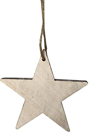 Holzsterne zum Aufhängen 10er Set mit Juteschnur Stern 7 cm Weihnachtsdeko