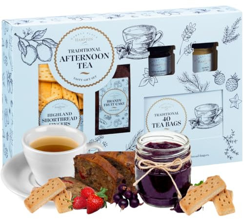 Tea Hamper - Tea Gift Set | Market Place Time for Tea, Cake Gift, Fruit Jam, Black tea, Shortbread Biscuits | Hampton Gift for her, Christmas gifts for Christmas 2025 nan's Treats (hamper gifts)
