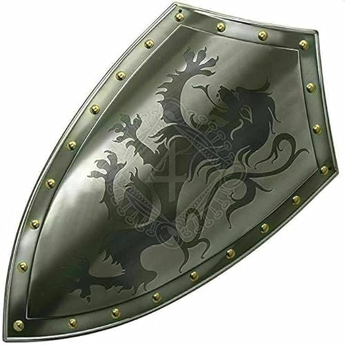 OVERSEAS MART 71,1 cm Mittelalterlicher Ritter Kampf Rüstung Schild Metall Handgefertigte Dekor Replik