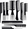 Beayuer 10pcs Hair Styling Comb Set - Detangling, Rat Tail, Coarse & Fine Toothed Combs for Long, Wet, Thick, Curly Hair