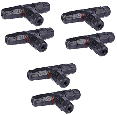 DOITOOL 6pcs Outdoor Junction Box Cable Connector Black Wire Connector Block Cable Joiner Sleeve