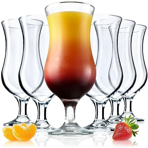 KADAX Cocktailgläser, 460ml Longdrinkgläser aus robustem Glas, Spülmaschinenfeste Gläser im 6-er Set, Drinkgläser für Cocktails, Wasser, Smoothie (6x460ml, Clementine)