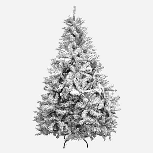 Árbol de Navidad Verde Natural con Nieve 180cms, árbol de Navidad nevado, Luces de Navidad Opcionales, decoración arbol Navidad a tu Gusto, Christmas Tree 658 Ramas
