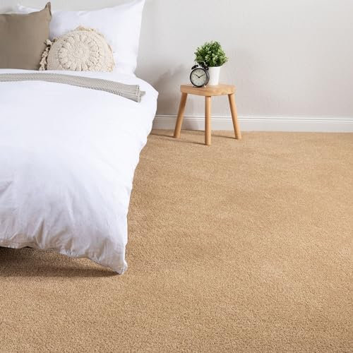 Steffensmeier Teppichboden Capri Meterware | Auslegware für Kinderzimmer Wohnzimmer Schlafzimmer | Gold, Größe: 400x300 cm