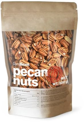 GymBeam Noci Pecan 500g, Ricche di Omega-3 e Omega-6, con Sapore Dolce e Aroma Speziato, Noci di Pecan Versatili per Piatti Caldi o Freddi, Fonte di Vitamine e Minerali